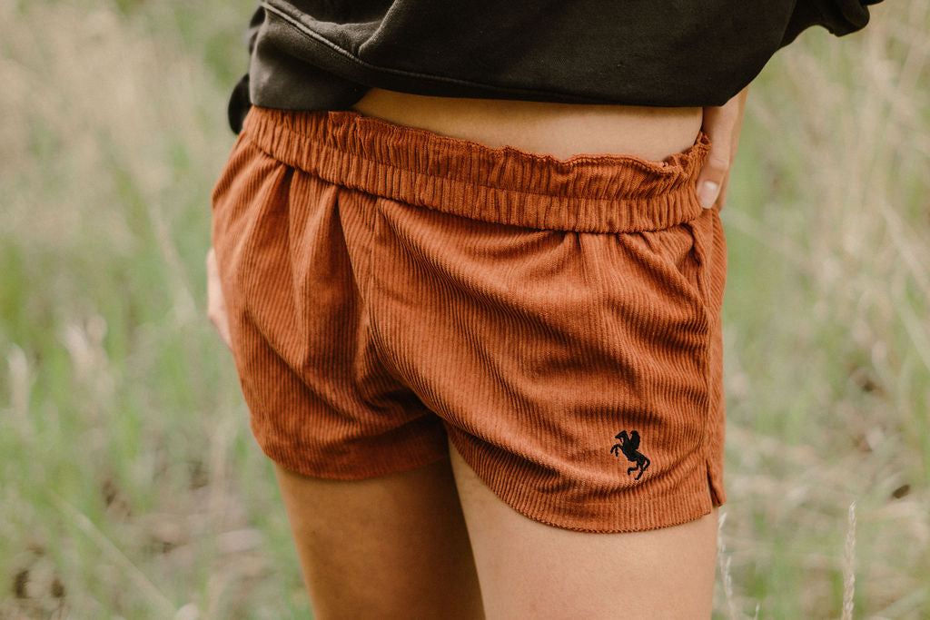 Corduroy Western Athletic Shorts