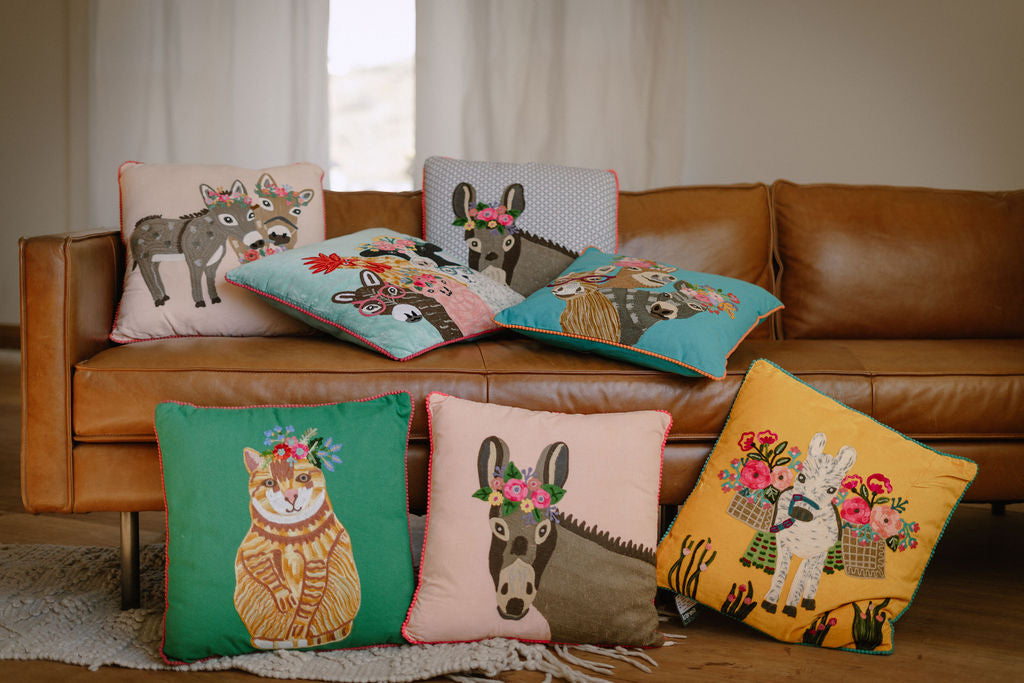 Ranch Friends Embroidered Pillow Collection