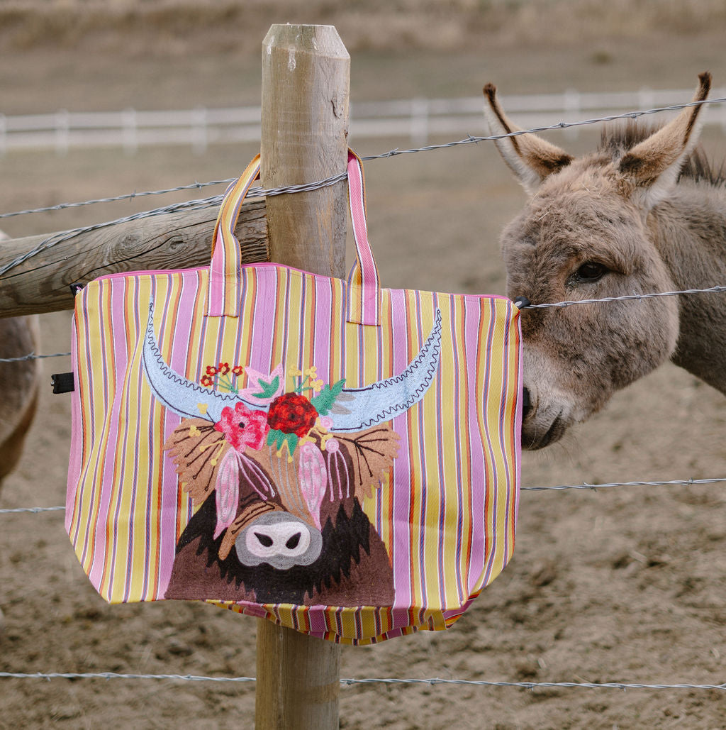 Highland Cow Oversized Market Tote