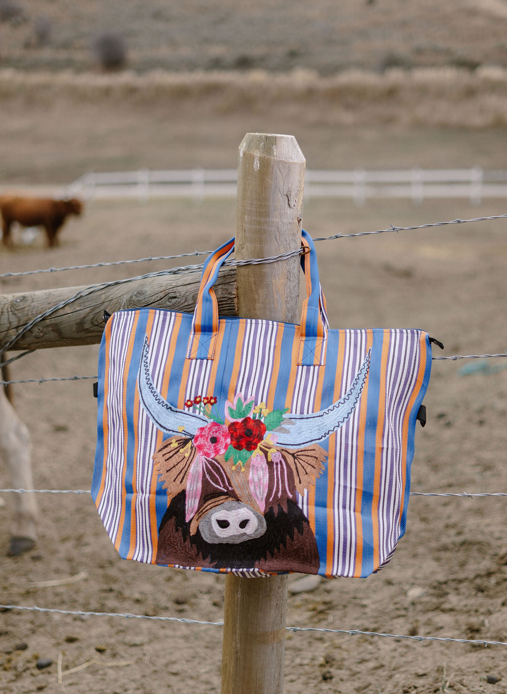 Highland Cow Oversized Market Tote