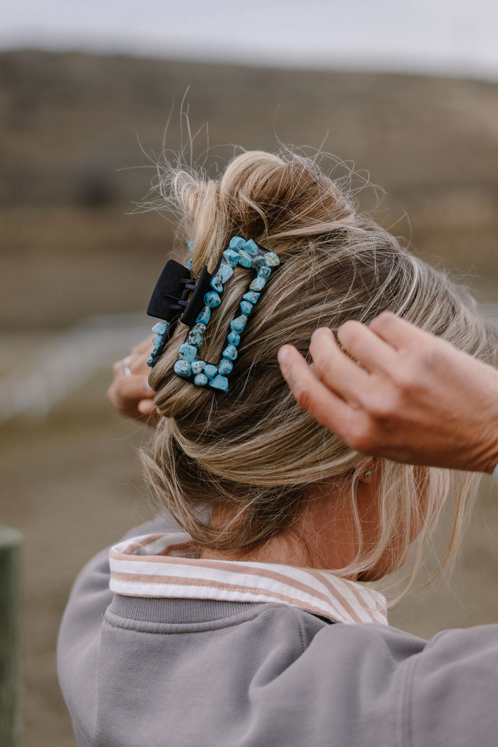 Turquoise Stone Hair Claw Clip