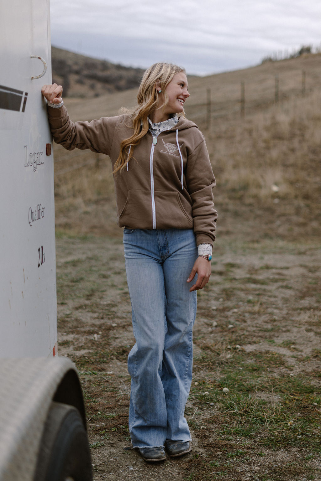 Random Road Ranch Embroidered Zip-Up Hoodie