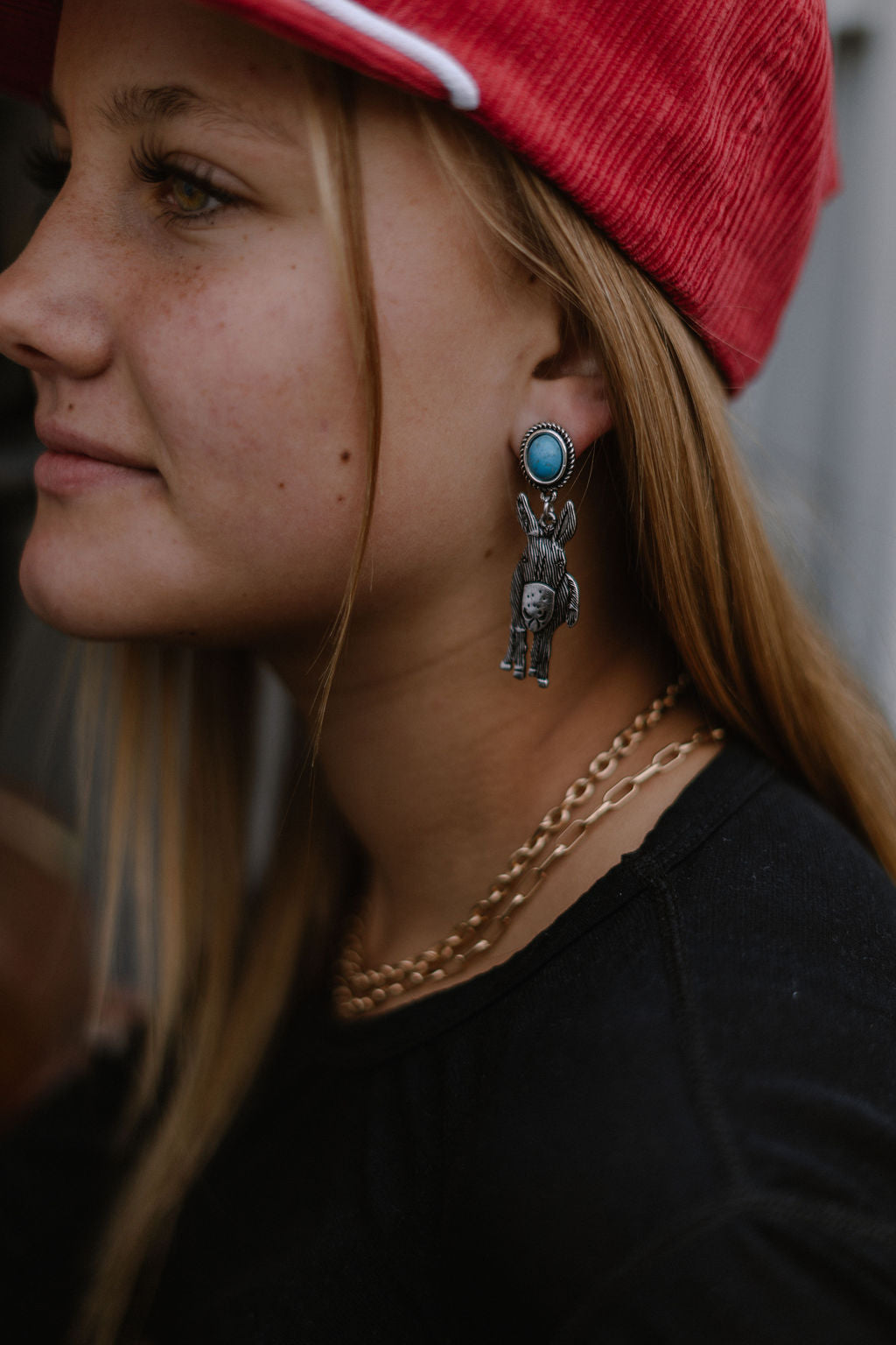 Turquoise Donkey Earrings