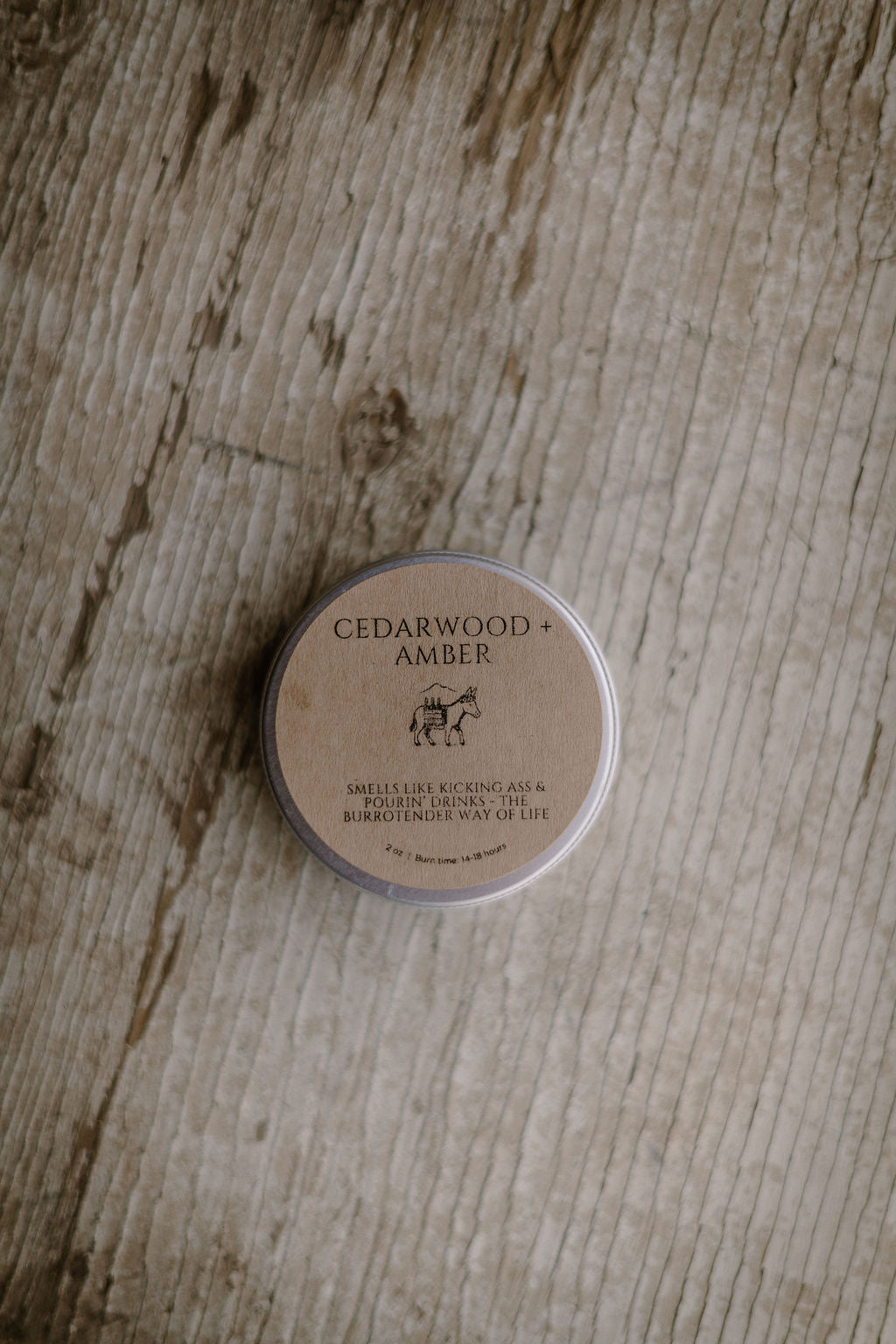 Burrotender Cedarwood & Amber Travel Candle