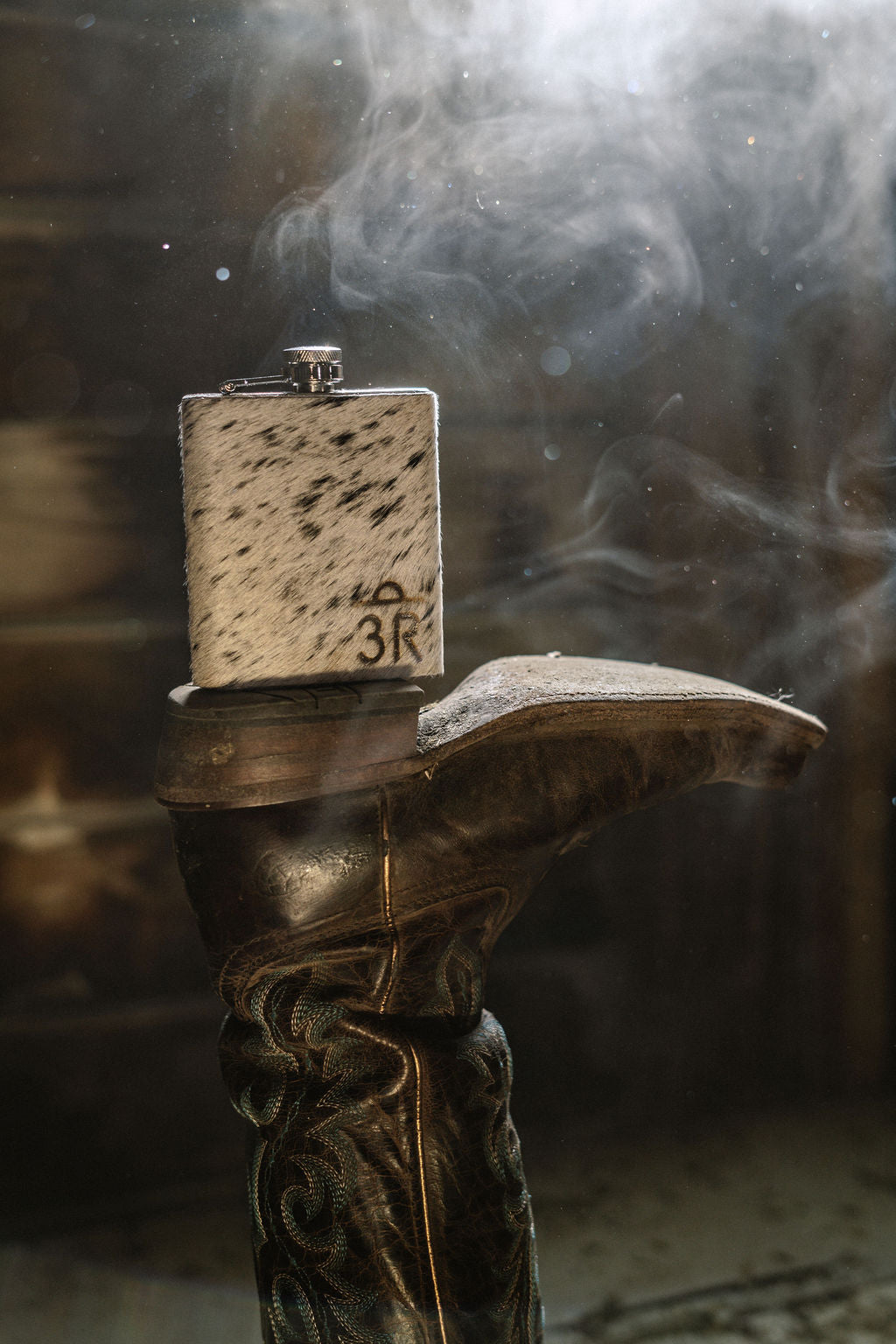 3R Branded Cowhide Flask