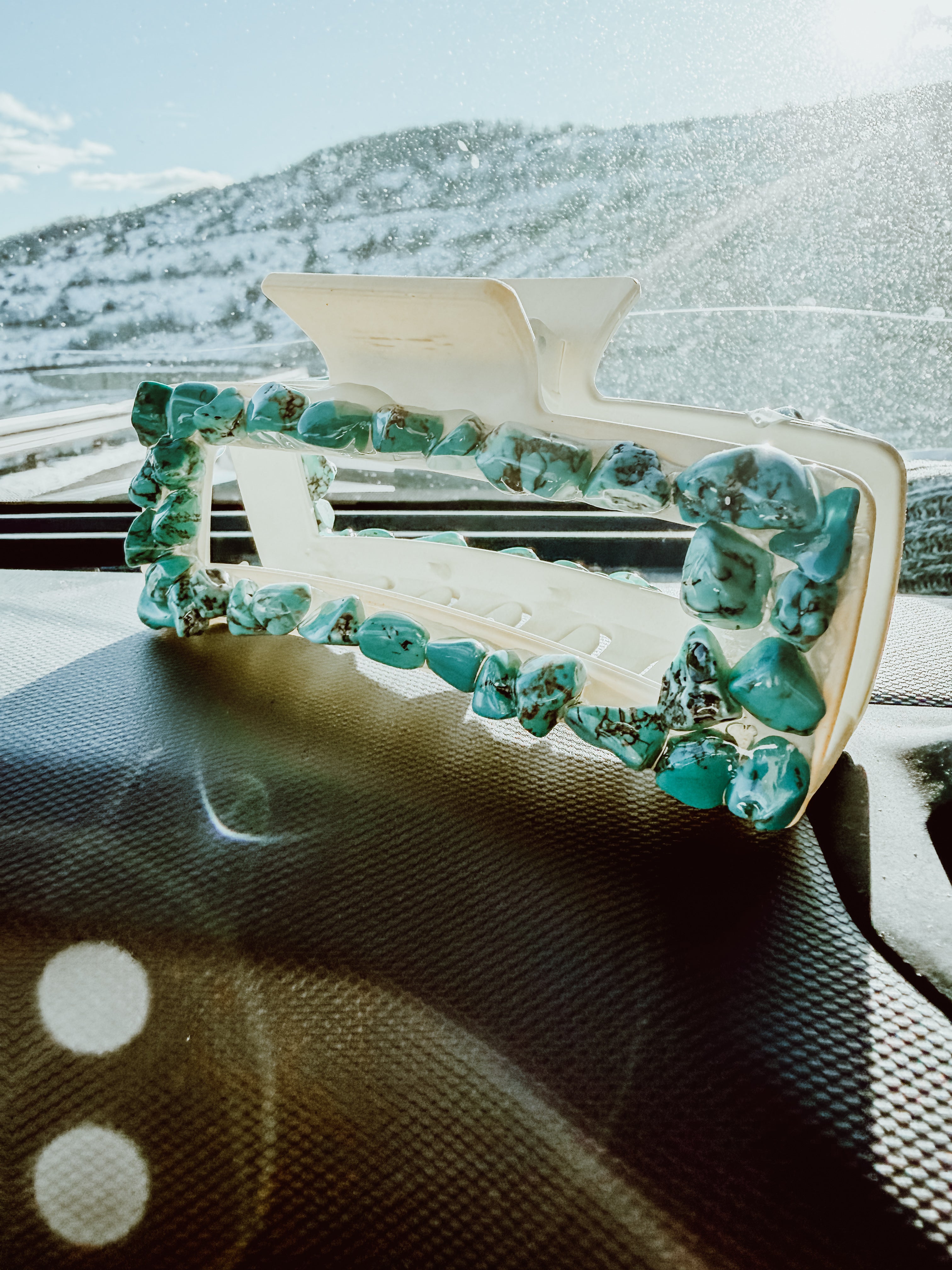 Handmade Turquoise Stone Hair Claw Clip